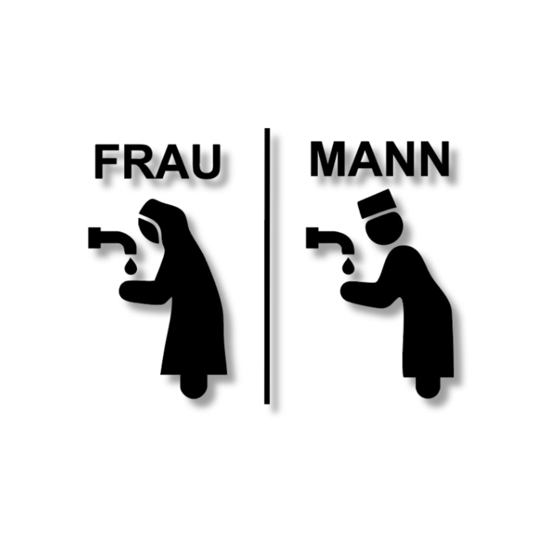 Abdest Schild aus 3 mm Acryl, selbstklebend