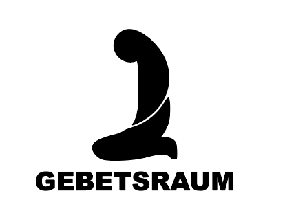 Gebetsraum Schild mit Frau- 3 mm Acryl, selbstklebend1