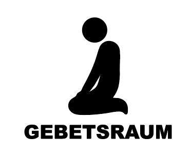 Gebetsraum Schild mit Mann- 3 mm Acryl, selbstklebend1