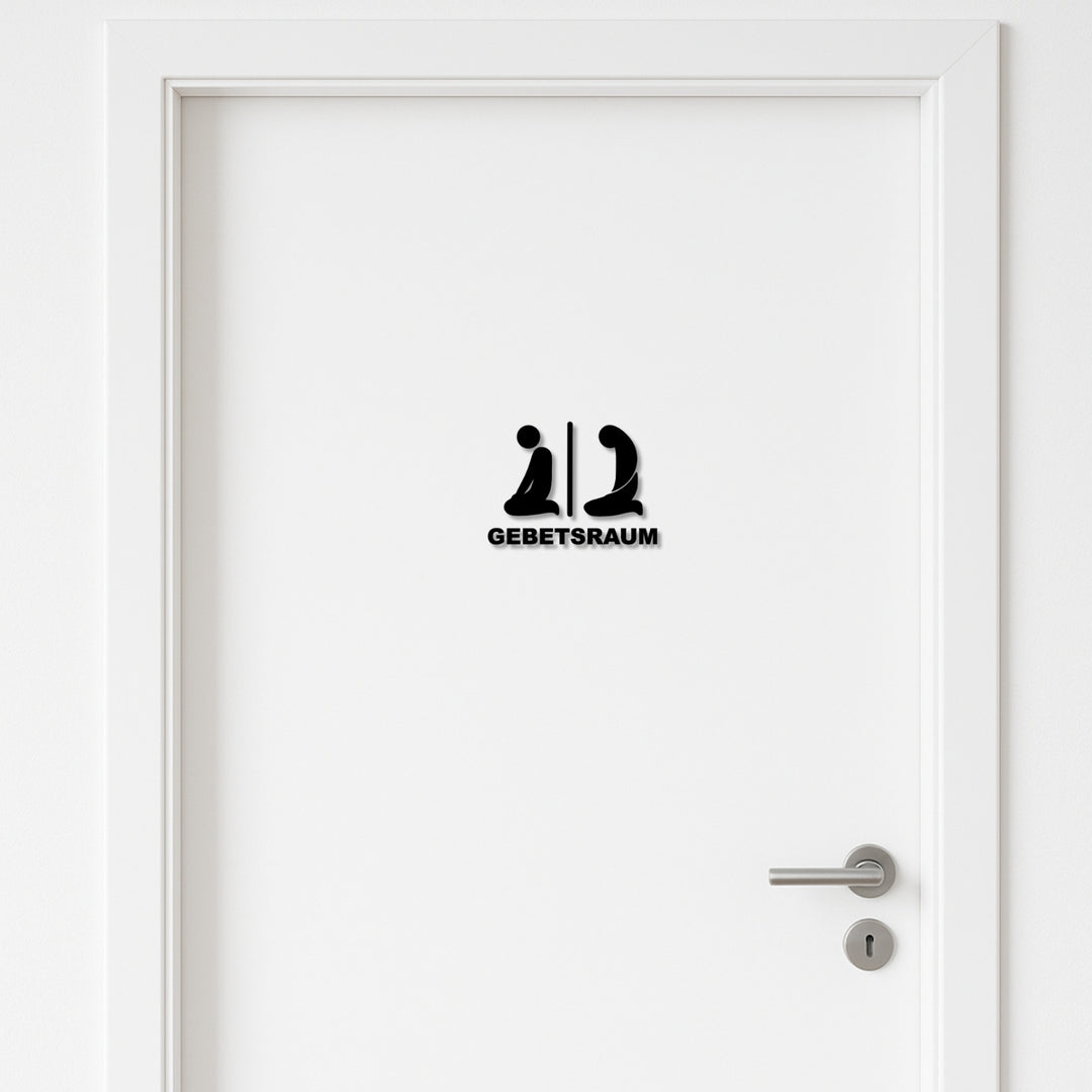 Gebetsraum Schild mit Mann+Frau - 3 mm Acryl, selbstklebend1