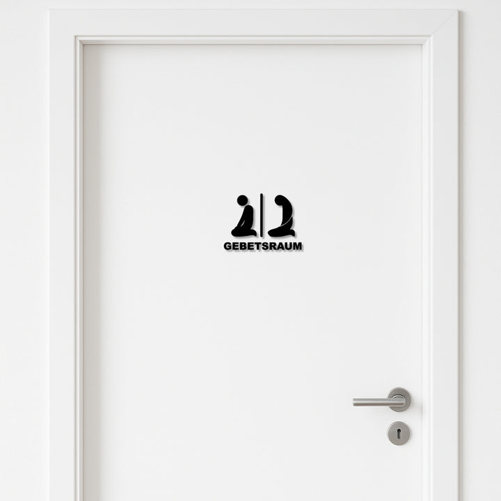Gebetsraum Schild mit Mann+Frau - 3 mm Acryl, selbstklebend1