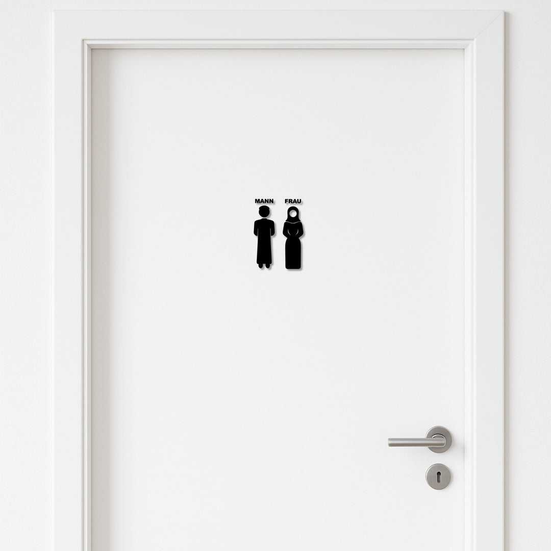 Islamisches Mann und Frau Badezimmer Schild - 3 mm Acrylselbstklebend1