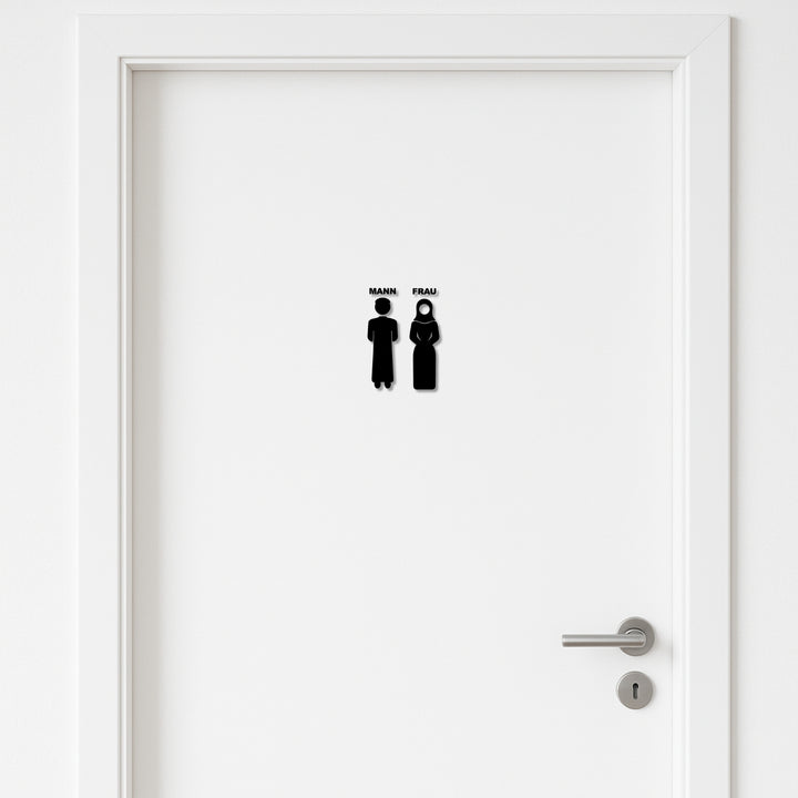 Islamisches Mann und Frau Badezimmer Schild - 3 mm Acrylselbstklebend1