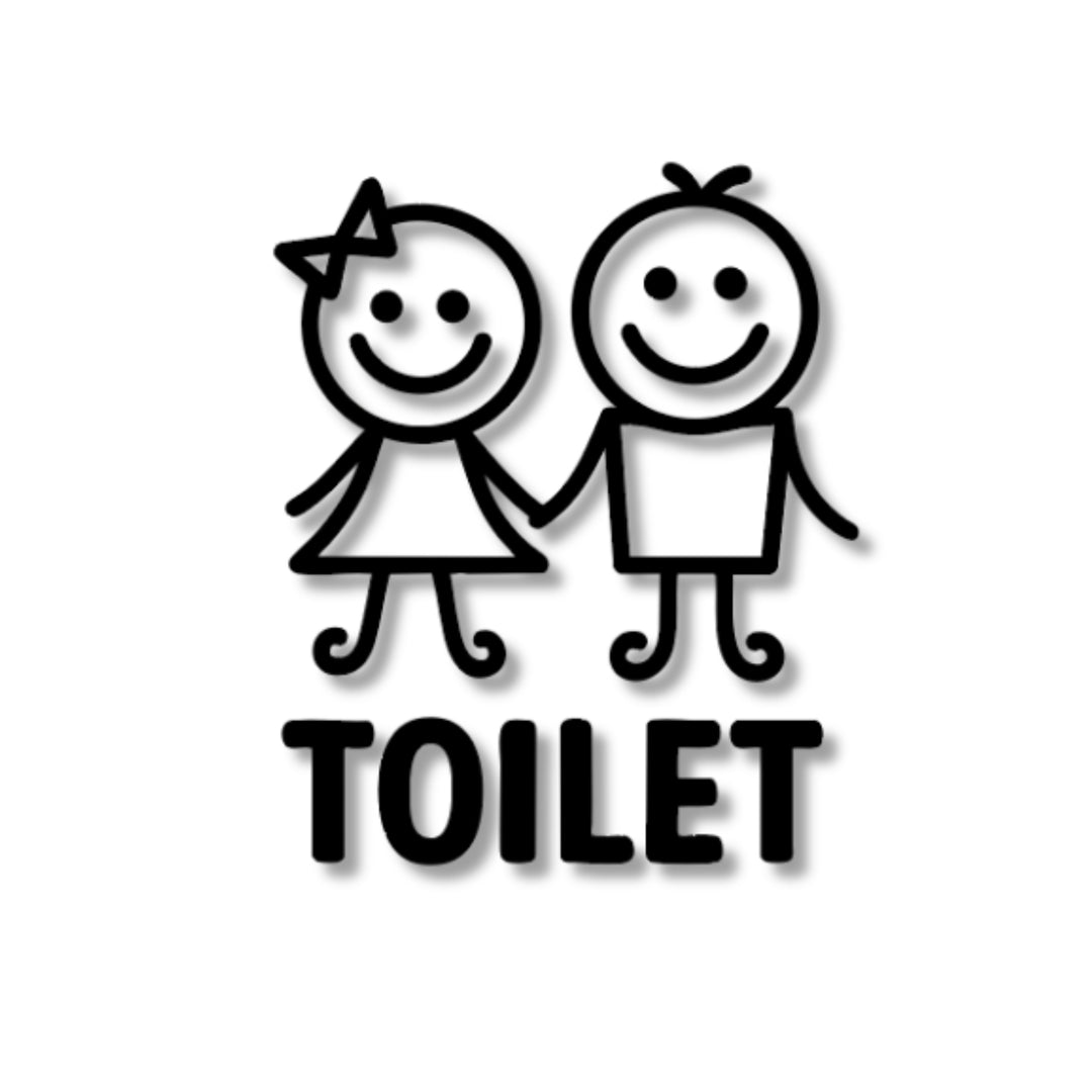 Kinder Badezimmer Schild -  aus 3 mm Acryl, selbstklebend