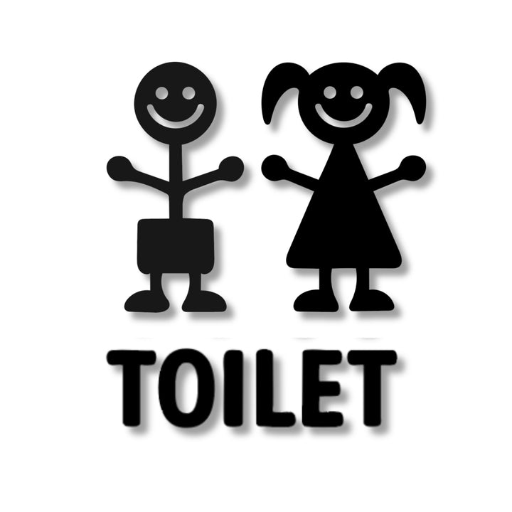 Kindertoilette Tür/Wandschild -  aus 3 mm Acryl, selbstklebend
