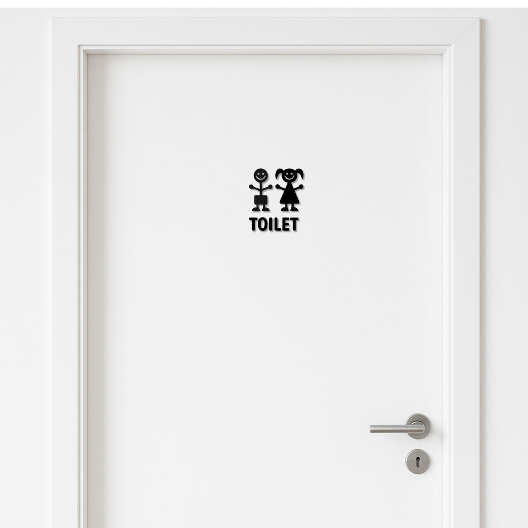Kindertoilette Tür/Wandschild -  aus 3 mm Acryl, selbstklebend