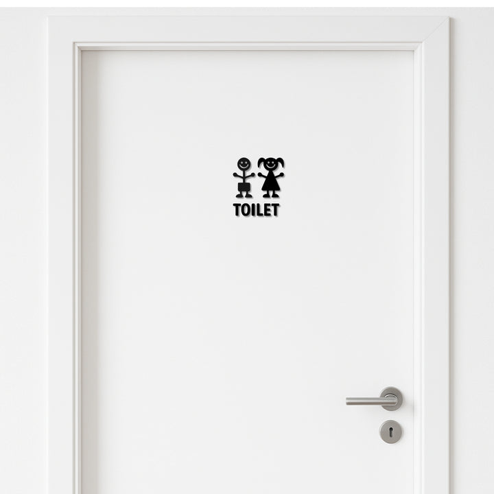 Kindertoilette Tür/Wandschild -  aus 3 mm Acryl, selbstklebend