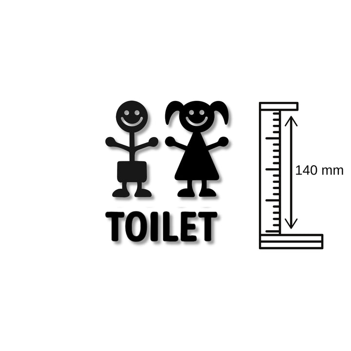 Kindertoilette Tür/Wandschild -  aus 3 mm Acryl, selbstklebend