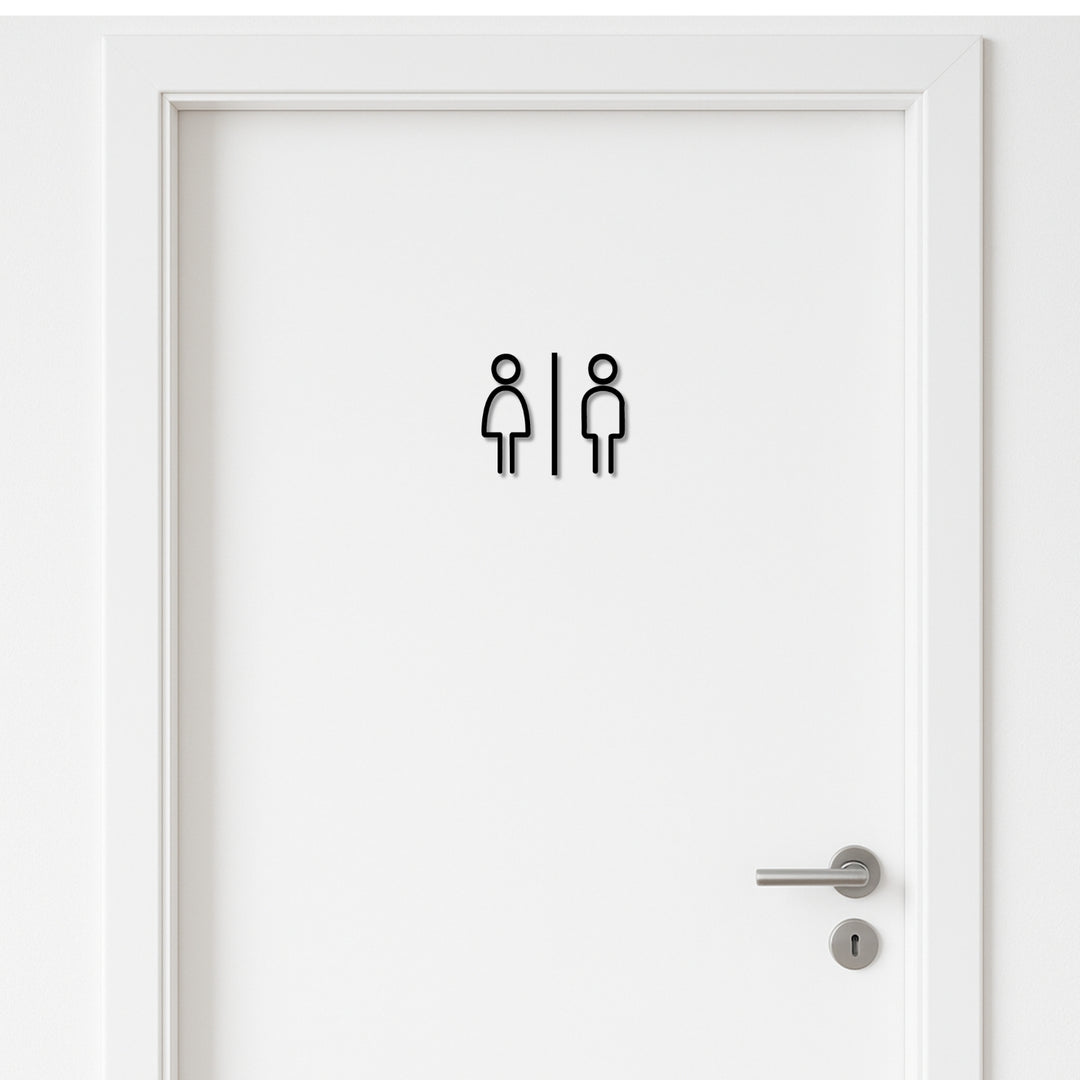 Männlich & Weiblich Badezimmer Schild -  aus 3 mm Acryl, selbstklebend