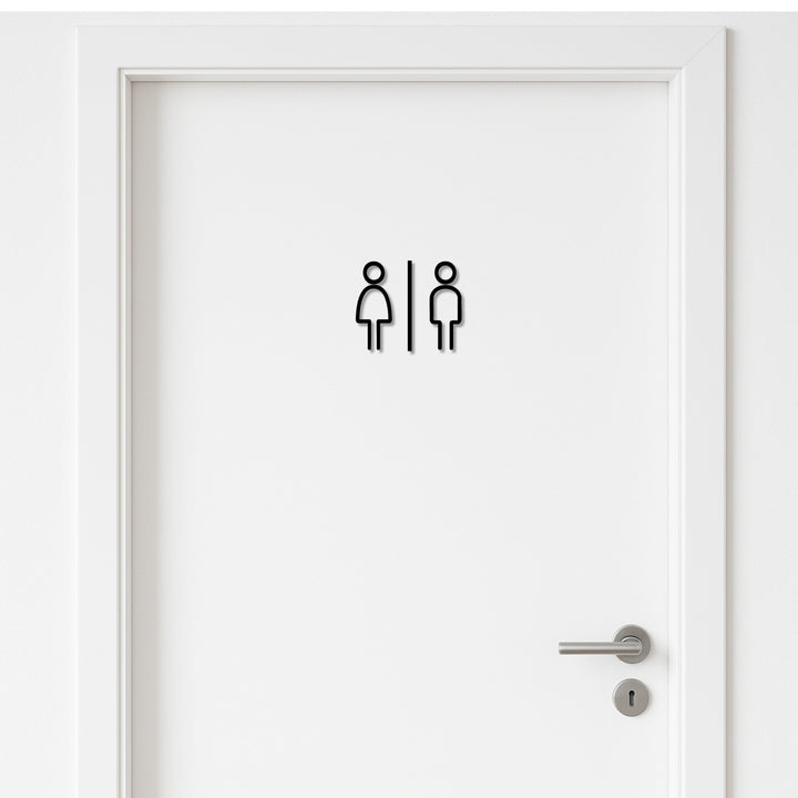 Männlich & Weiblich Badezimmer Schild -  aus 3 mm Acryl, selbstklebend