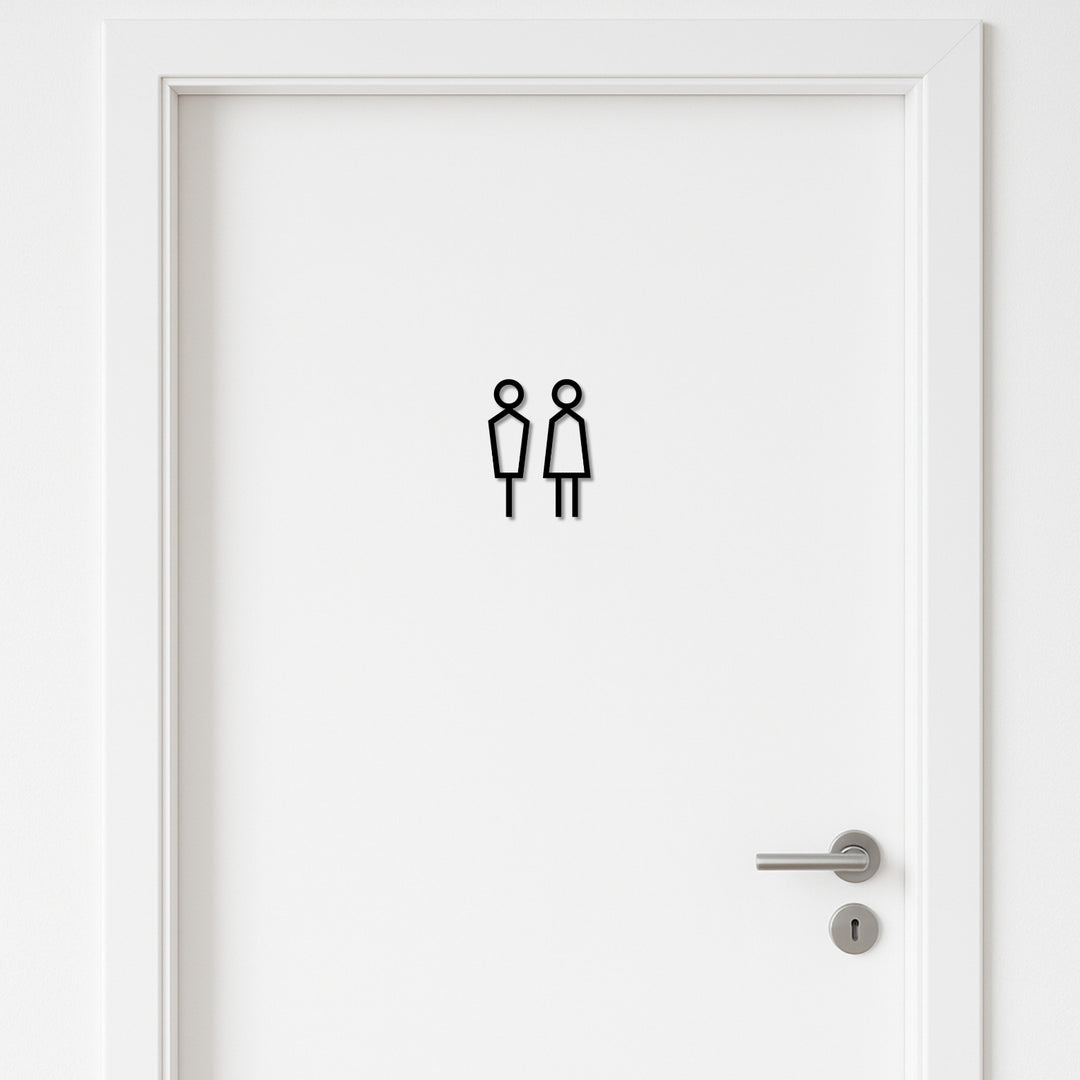 Mann & Frau Toilette 3D Acryl Schild -  aus 3 mm Acryl, selbstklebend