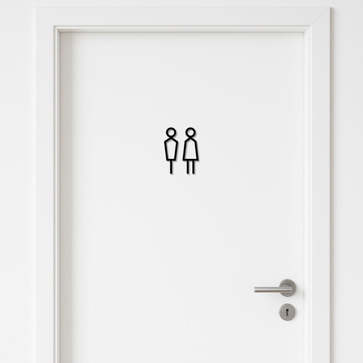 Mann & Frau Toilette 3D Acryl Schild -  aus 3 mm Acryl, selbstklebend