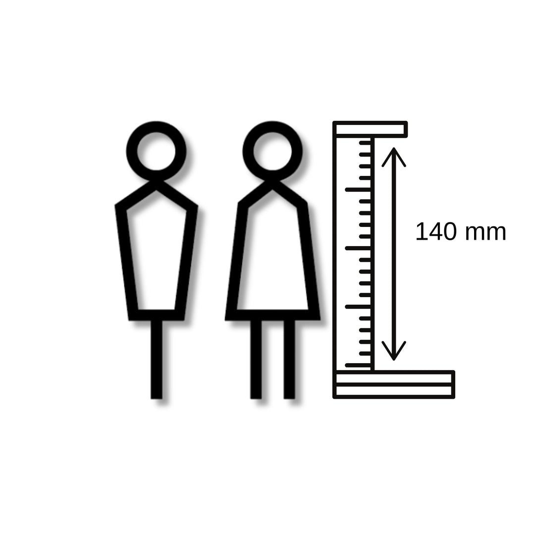 Mann & Frau Toilette 3D Acryl Schild -  aus 3 mm Acryl, selbstklebend