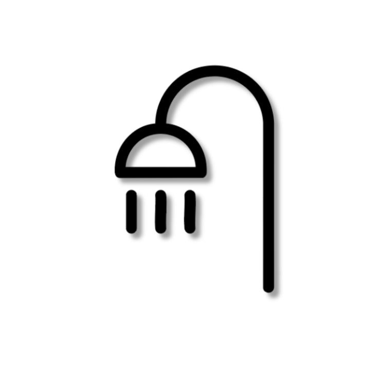 Minimales Duschschild –  aus 3 mm Acryl, selbstklebend