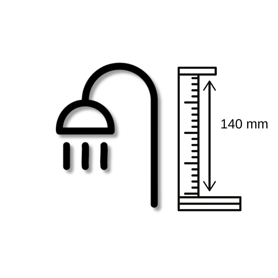 Minimales Duschschild –  aus 3 mm Acryl, selbstklebend