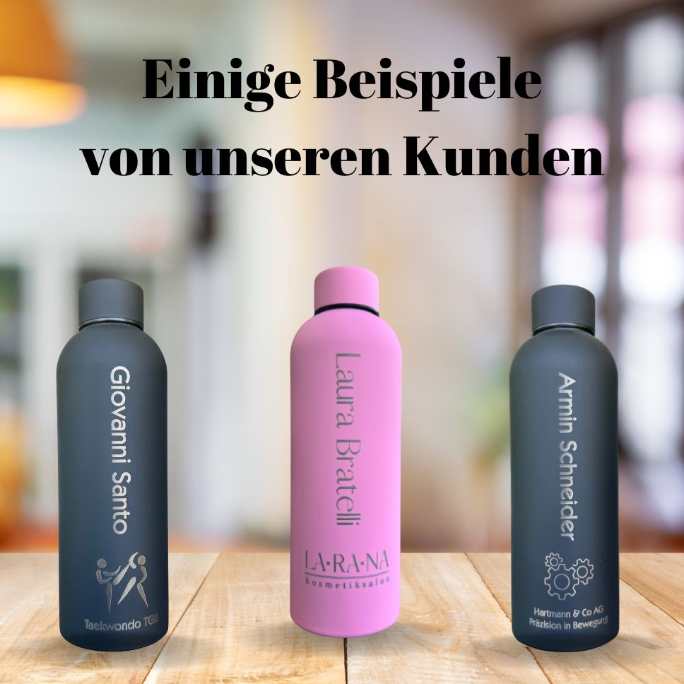 Gravierte Trinkflasche mit Vereinslogo und individuellem Namen – perfekt für Mitglieder, Anlässe Geschenke