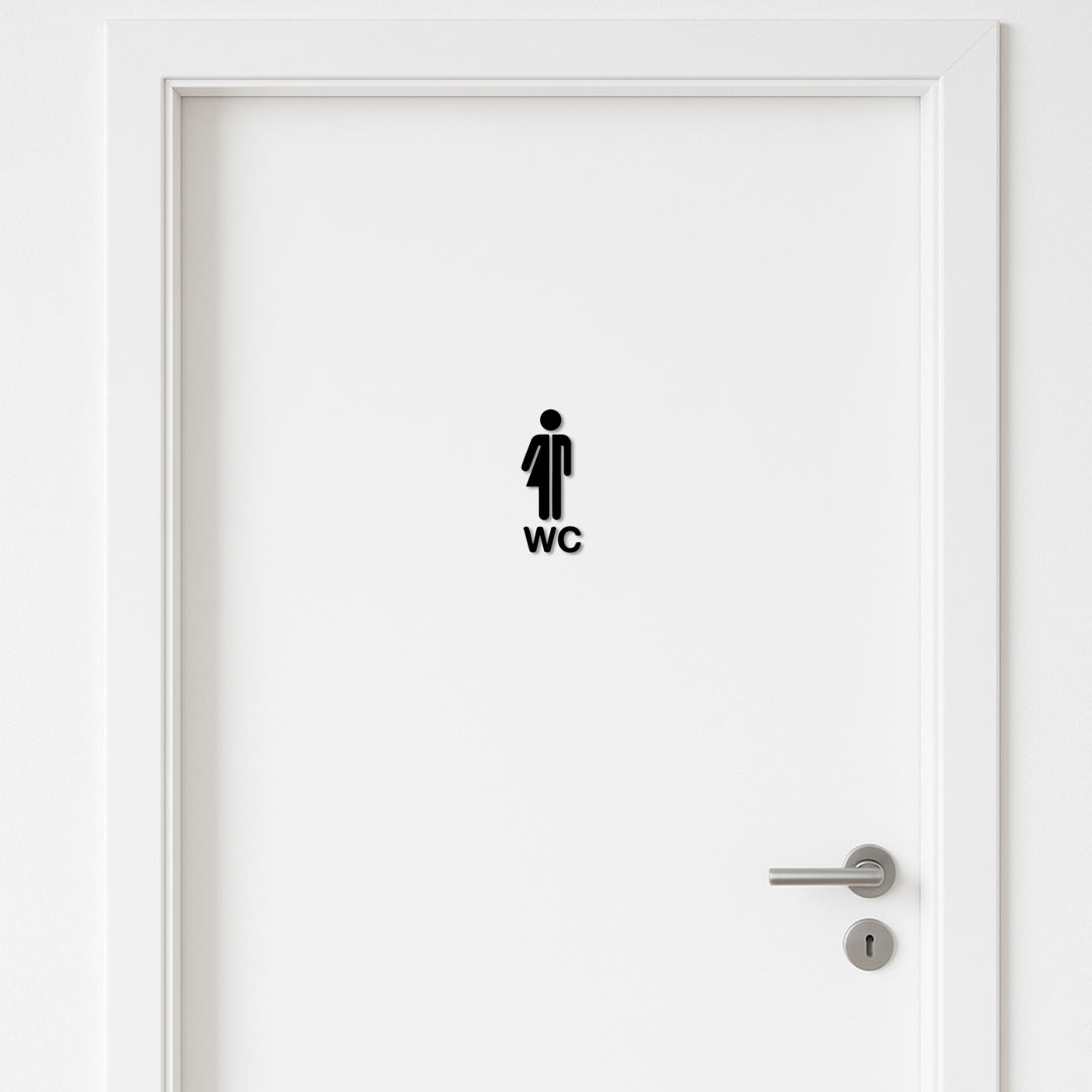 WC Schild für beide Geschlechter aus 3 mm Acryl, selbstklebend1