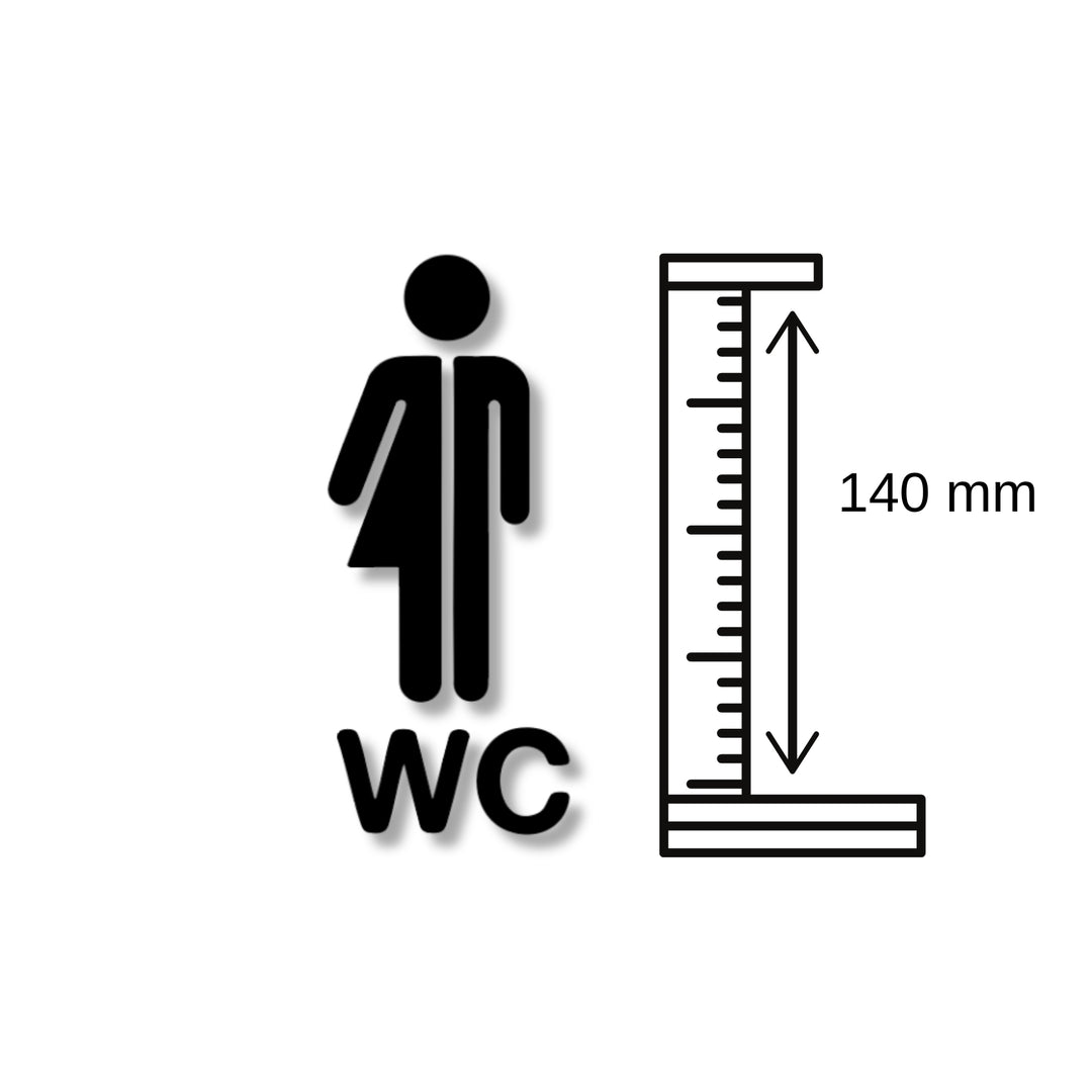 WC Schild für beide Geschlechter aus 3 mm Acryl, selbstklebend2