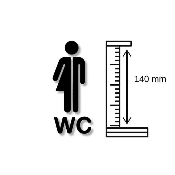 WC Schild für beide Geschlechter aus 3 mm Acryl, selbstklebend2