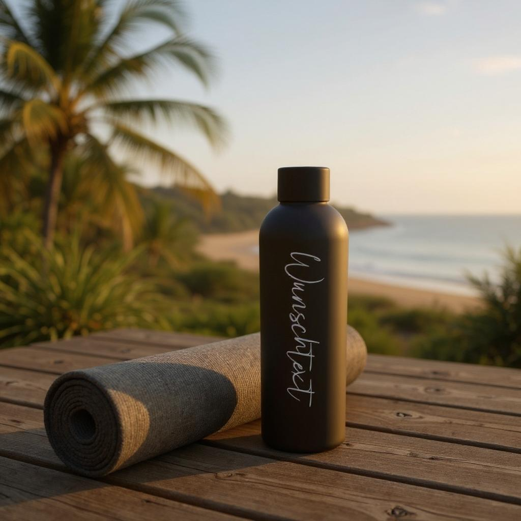 Personalisierte Thermoflasche mit Wunschtext – Edelstahl 500 ml