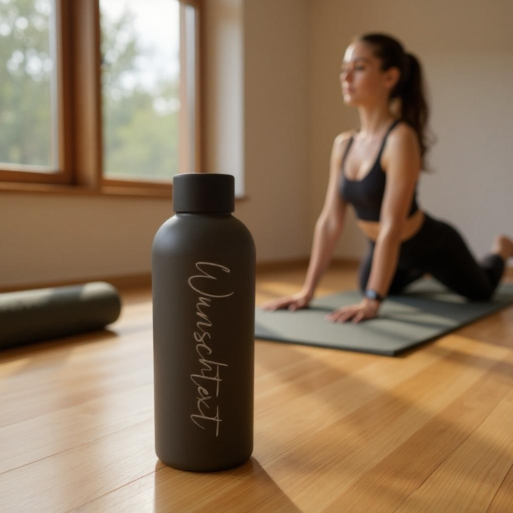 Personalisierte Thermoflasche mit Wunschtext – Edelstahl 500 ml